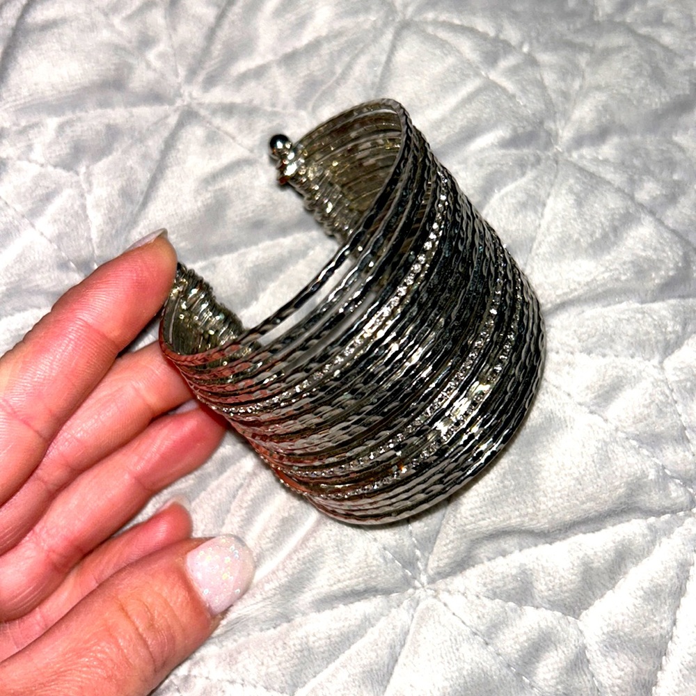 Sale Silver Cuff Bracelet w/ cz for sparkle ✨